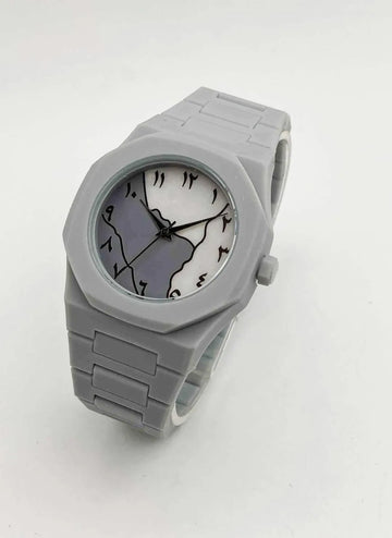 1 Pcs Men's Carbon Fiber New Design Arabic Aura Watch With Free Box